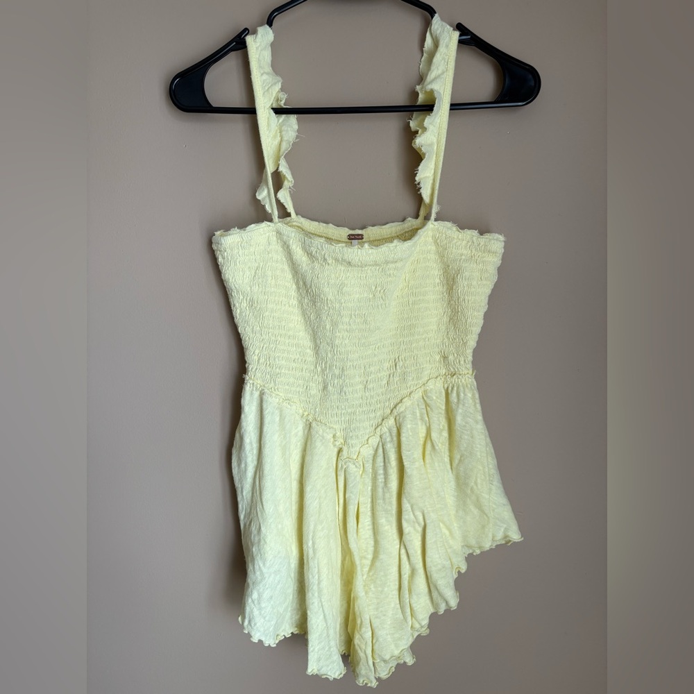 Free People Light Yellow Tank Top Blouse